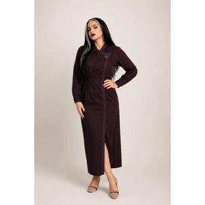Vintage 80s Beau David boss babe brown power dress 8